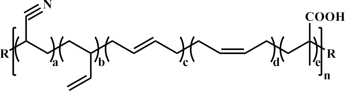 新型羧基液體丁腈橡膠結構式